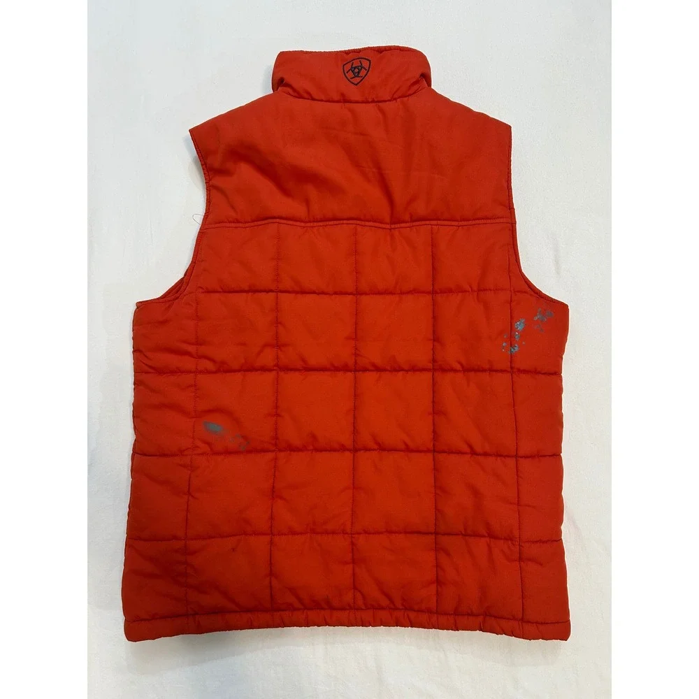 Thrashed Ariat Grungecore Distressed Mens Insulated Quilted Vest‎ Orange Size L